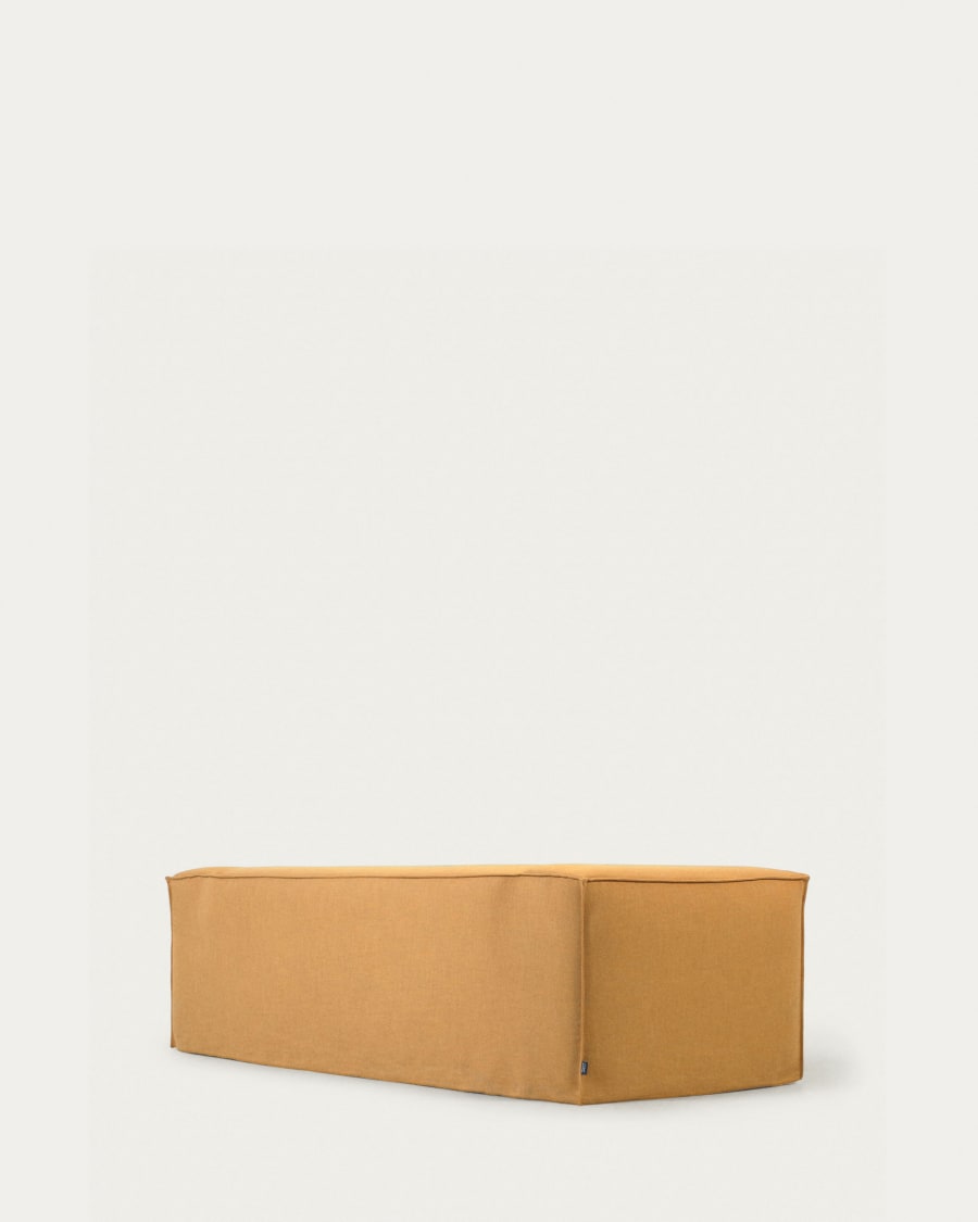 Blok 2 seater sofa with removable covers in mustard linen, 210 cm