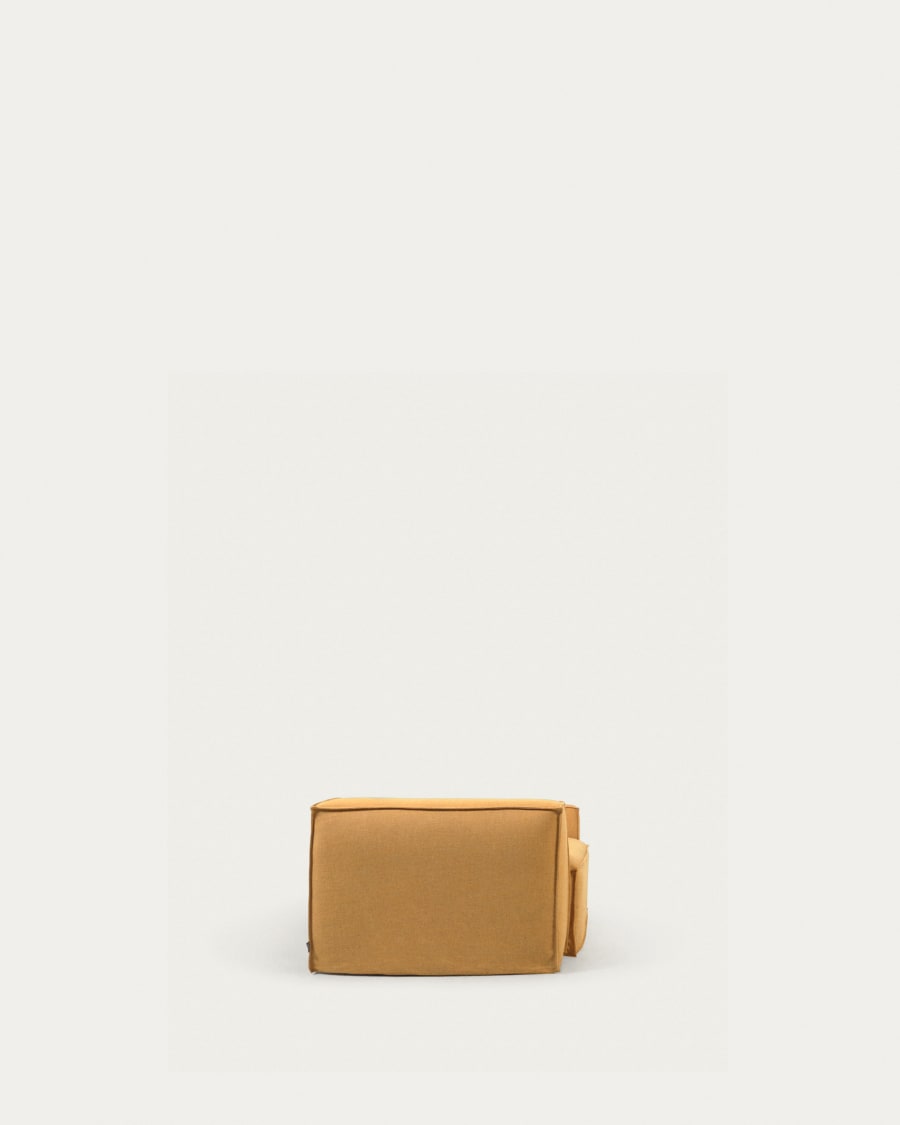 Blok 2 seater sofa with removable covers in mustard linen, 210 cm