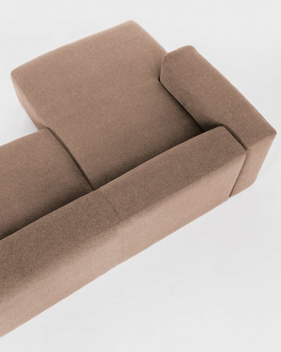 4-Sitzer-Sofa Blok mit rosa Chenille und Chaiselongue links 330 cm FSC Mix Credit