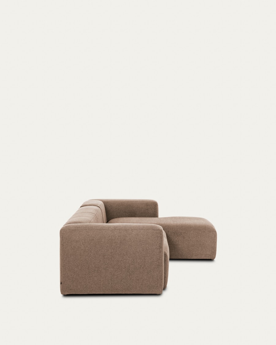 Blok 4-seater pink chenille right chaise longue sofa 330cm FSC Mix Credit