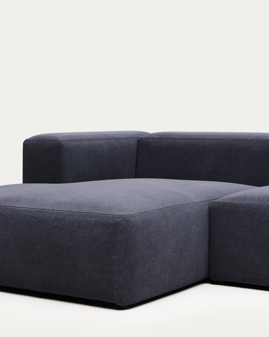 Blok 2 seater sofa with left side chaise longue in blue 240 cm FR Kave Home Germany