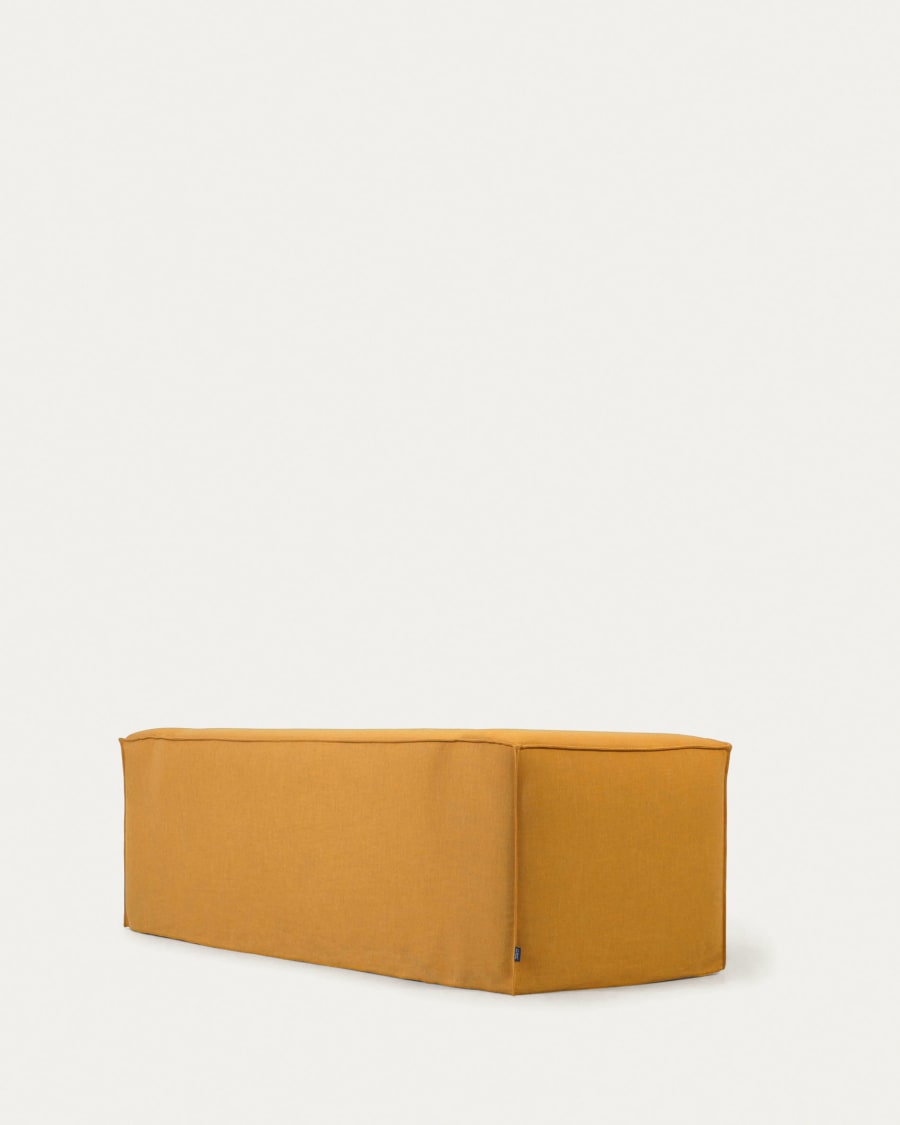 Blok 2 seater sofa w/ left-hand chaise longue and removable covers, mustard linen, 240 cm