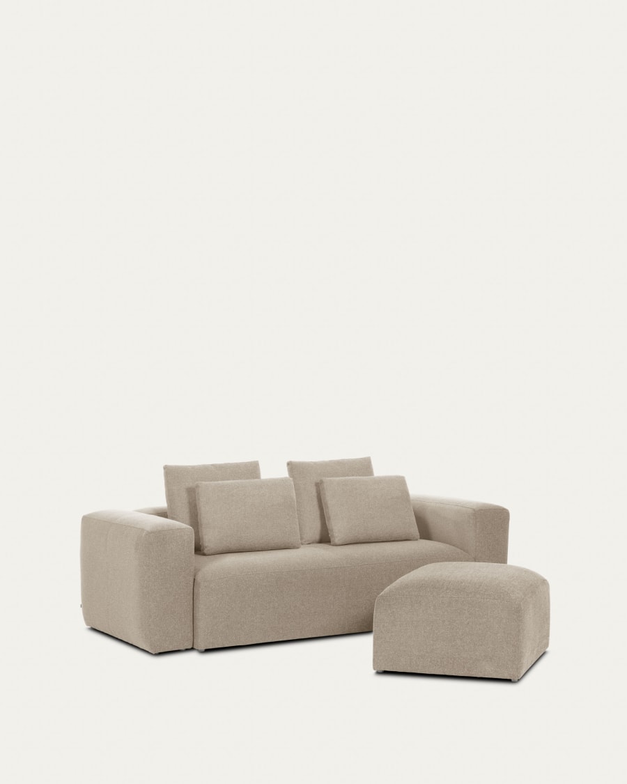 Blok footstool in beige, 90 x 74 cm FSC Mix Credit