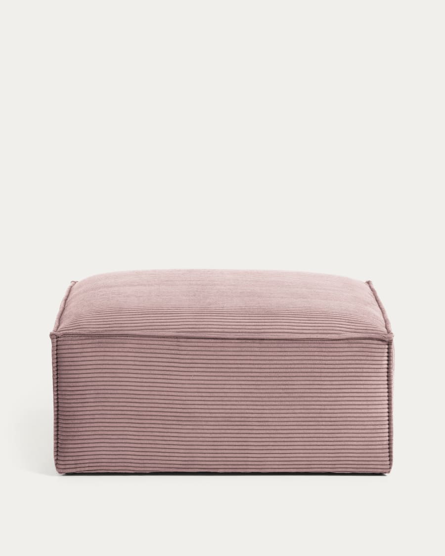 Blok footrest in pink wide seam corduroy, 90 x 74 cm