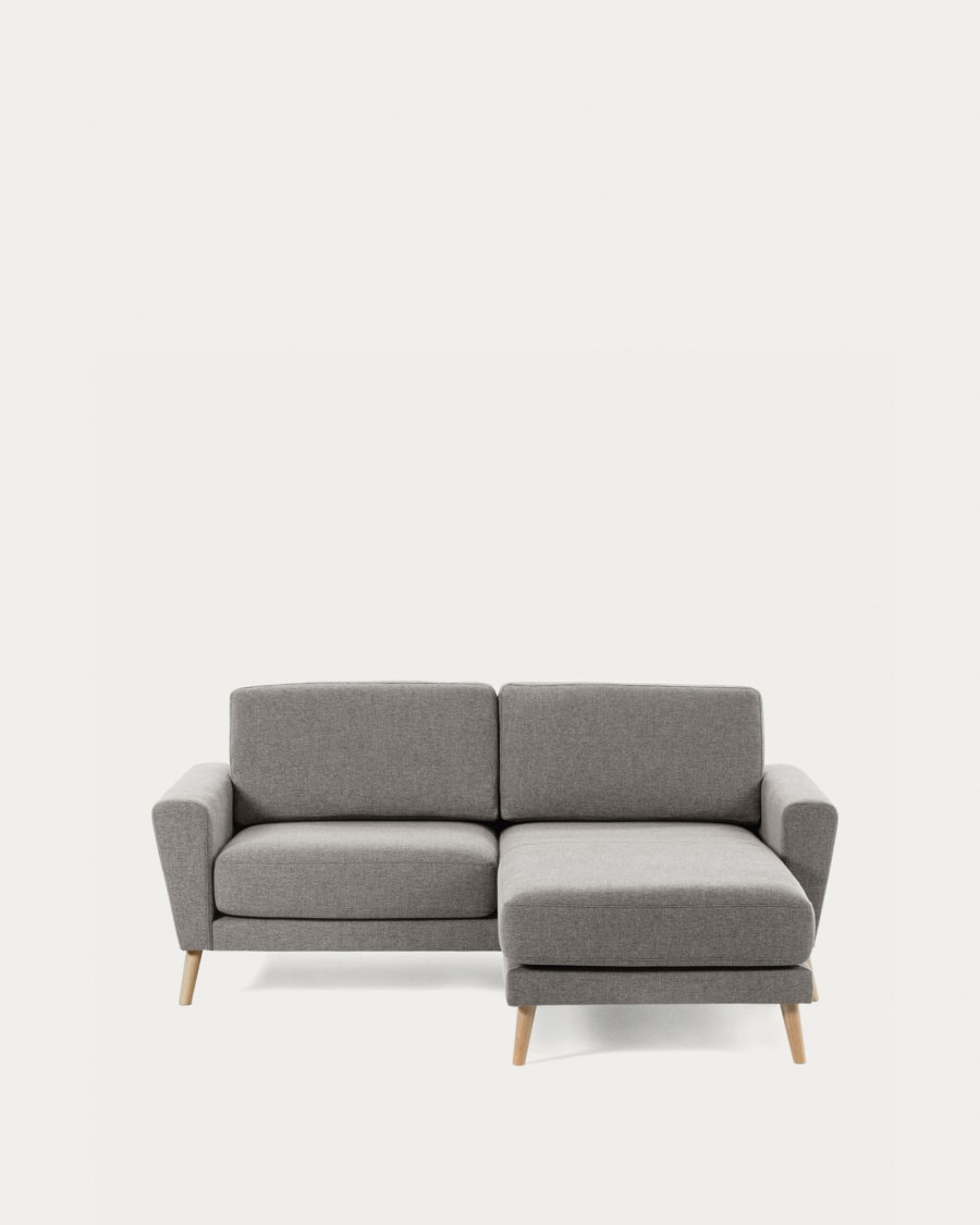 Narnia 3 seater sofa with chaise longue in light grey, 192 cm