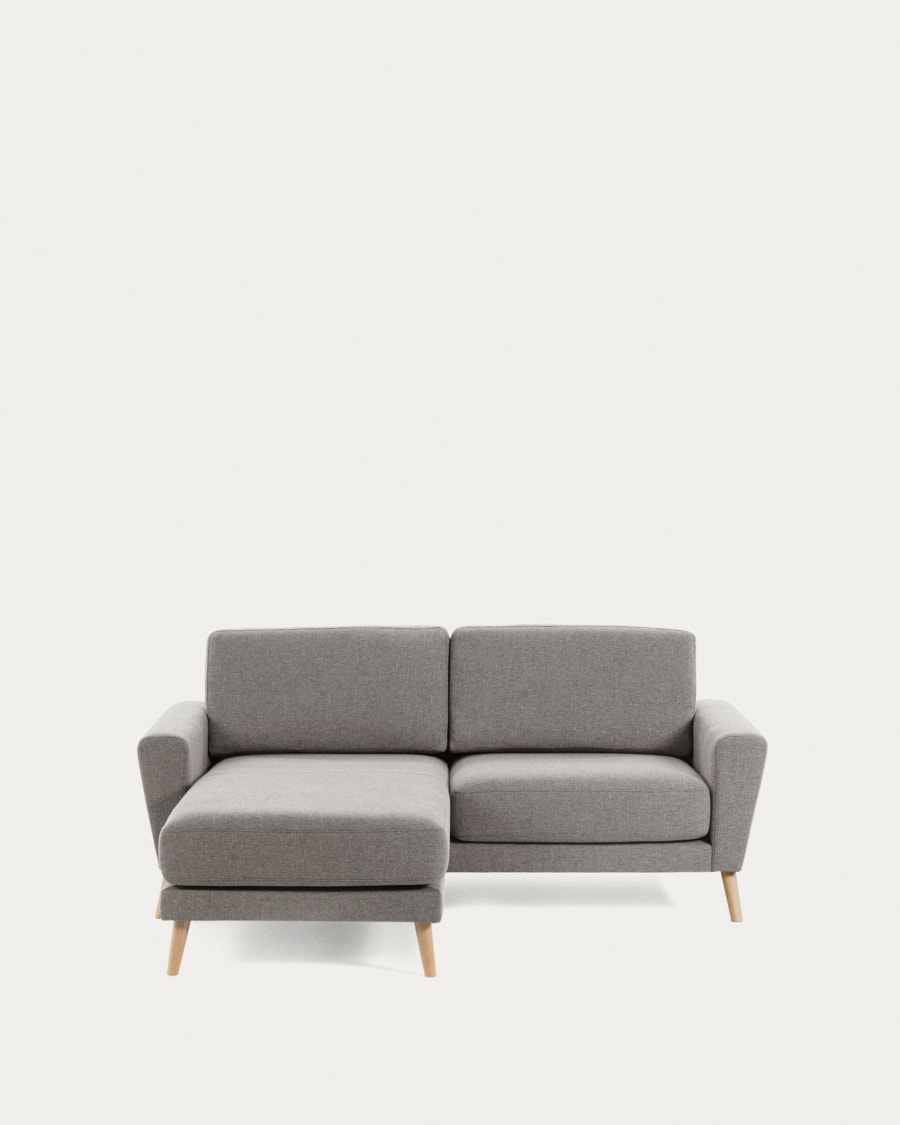 Narnia 3 seater sofa with chaise longue in light grey, 192 cm