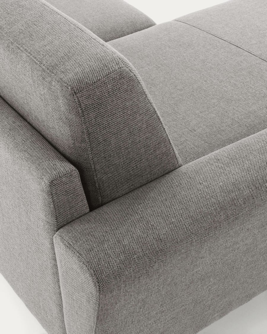 Narnia 3 seater sofa with chaise longue in light grey, 192 cm