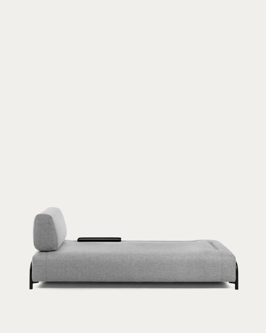 Compo 3 seater sofa with small tray in light grey, 232 cm