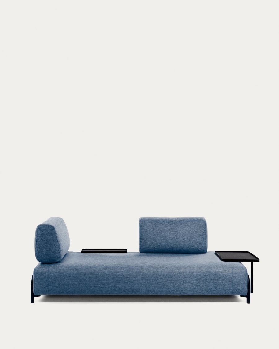 Compo 3-seater sofa in blue with small tray 232 cm