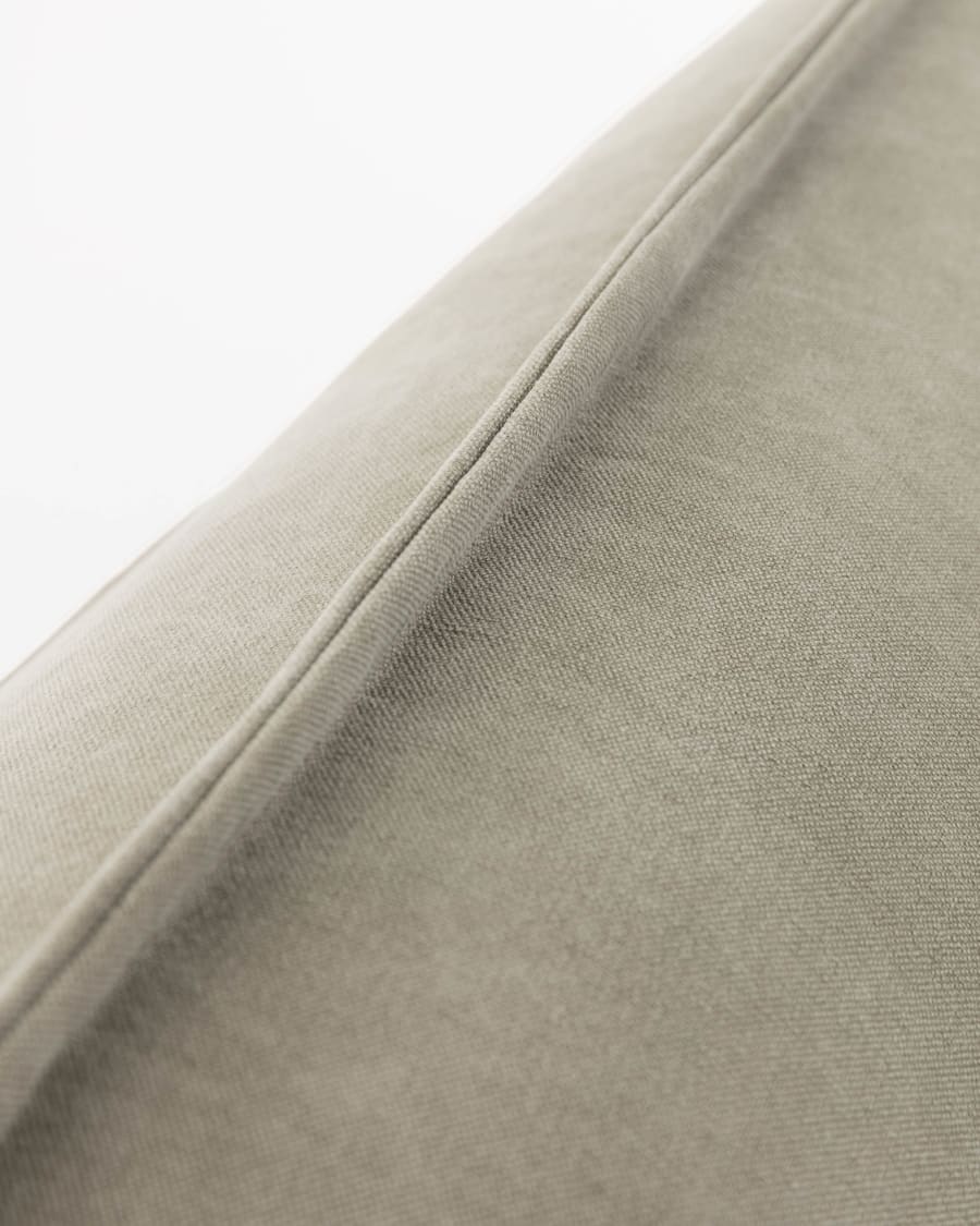 Eveline three-seater sofa bed in beige, metal frame, 195 cm