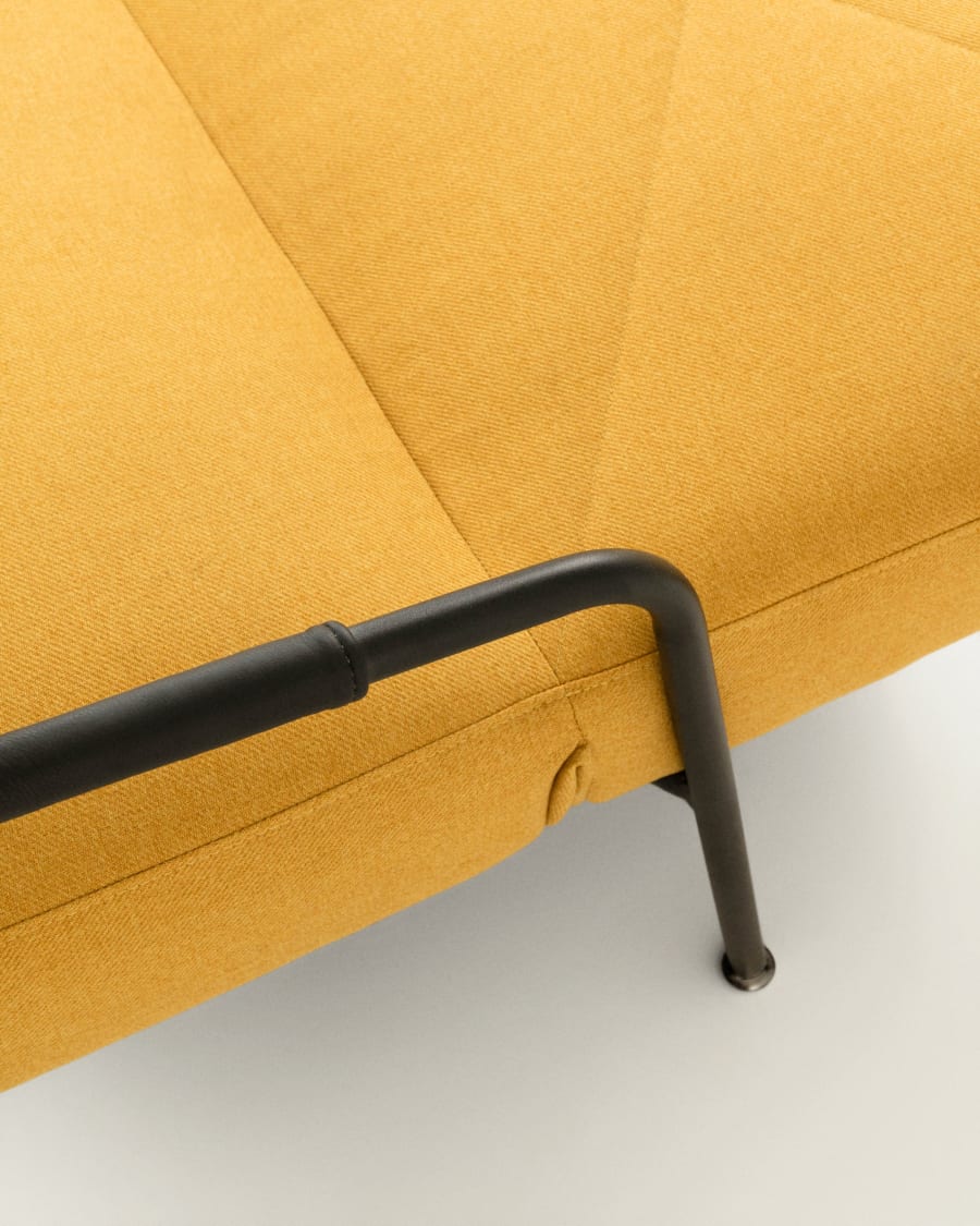 Neiela three seater sofa bed in mustard yellow, 180 cm