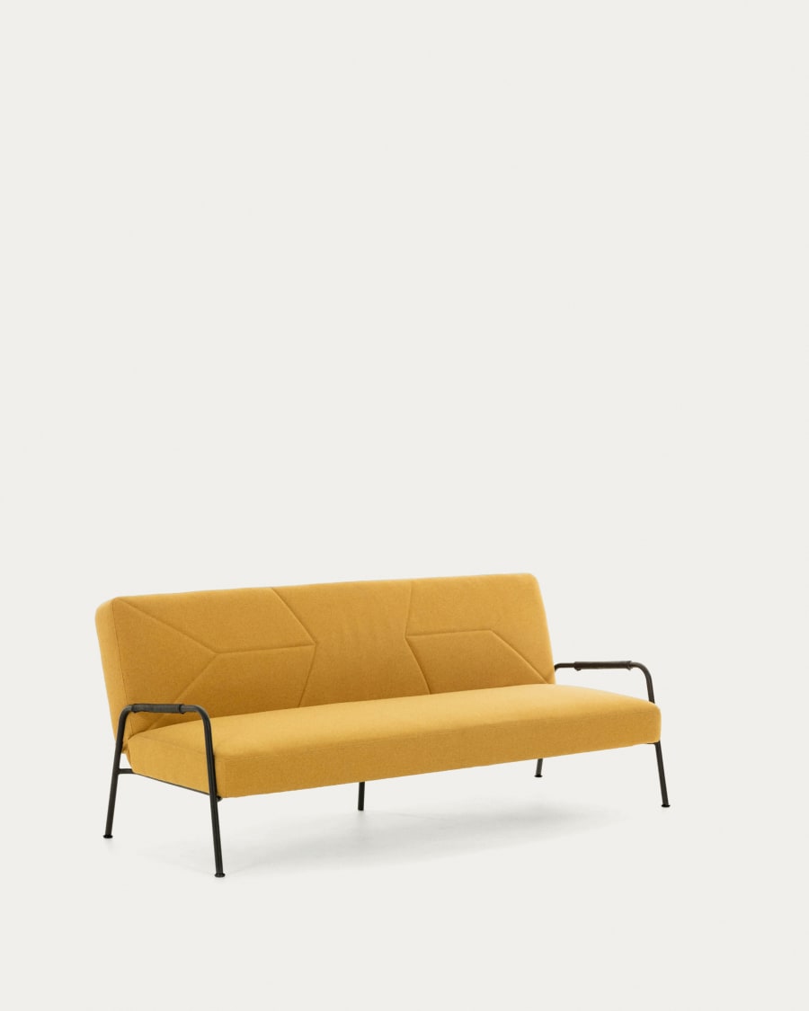 Neiela three seater sofa bed in mustard yellow, 180 cm