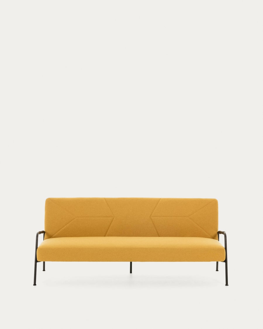 Neiela three seater sofa bed in mustard yellow, 180 cm