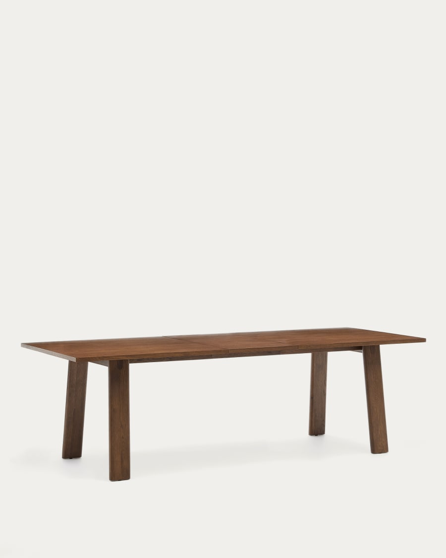 Arlen extendable table in solid oak wood and veneer with a walnut finish 200(250) 95 cm FSC Mix Credit
