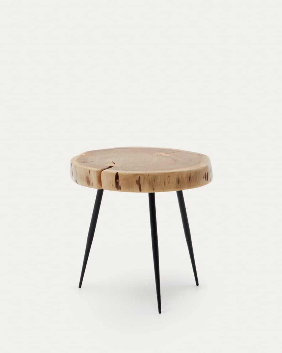 Table d'appoint Eider en acier et bois d'acacia Ø 40 x 40 cm