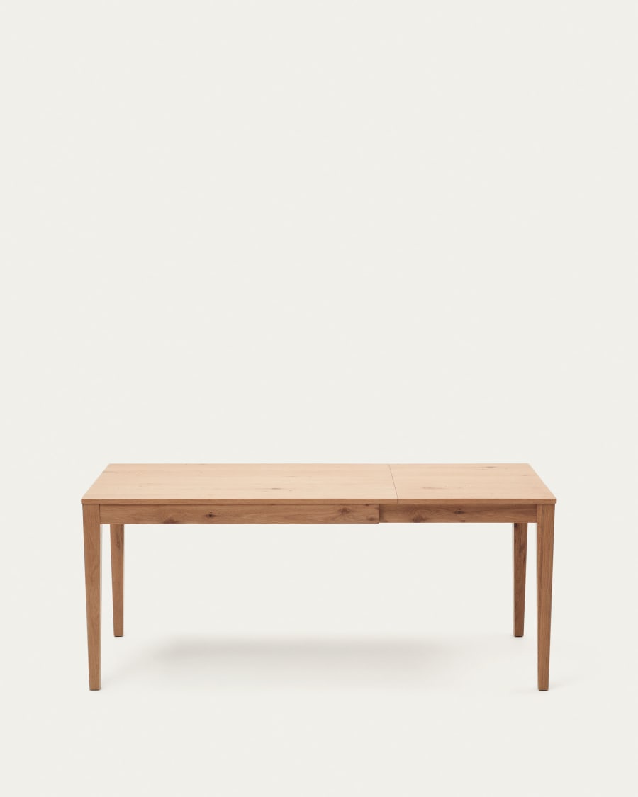 Yain extendable table with oak veneer and solid oak, 120 (180) x 80 cm