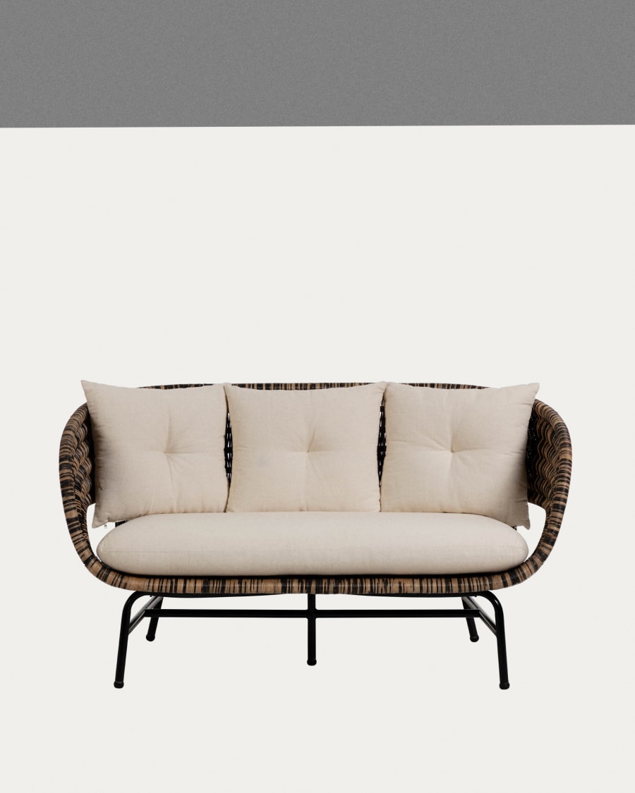 Lin 2 seater rattan sofa, 153 cm