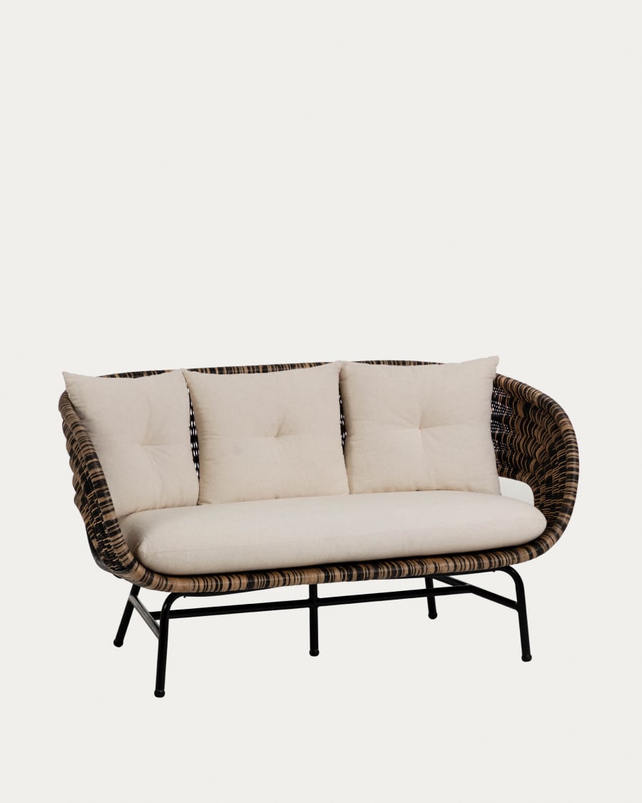 Lin 2 seater rattan sofa, 153 cm