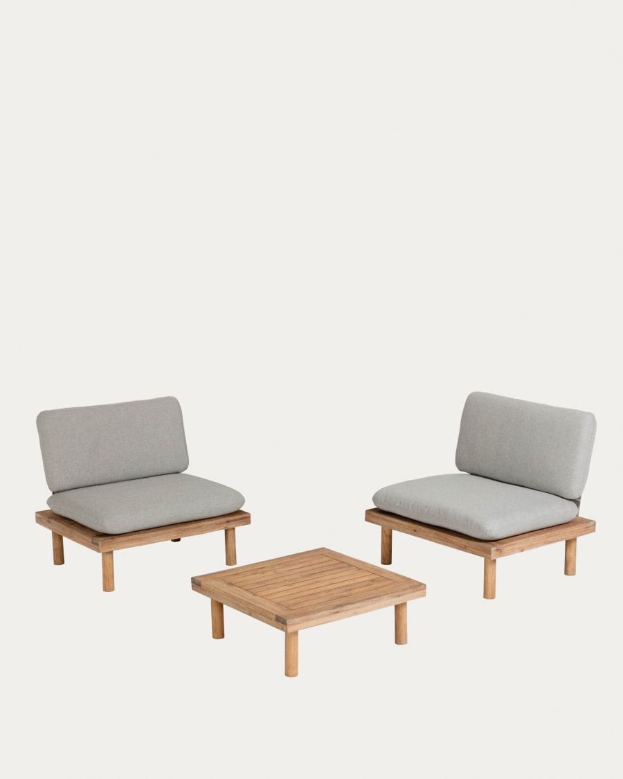 Viridis 2 armchairs and 1 table set FSC 100%