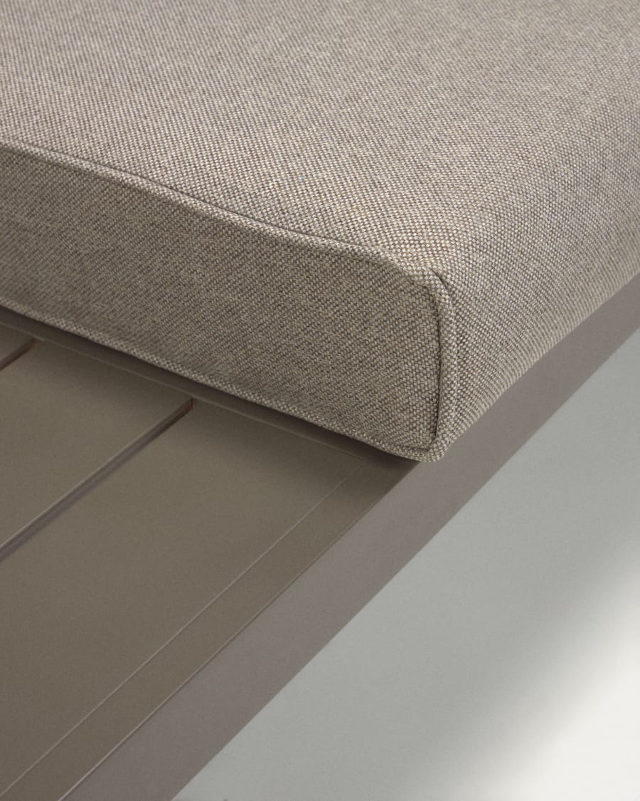 Duke outdoor set comprising a 5-seater corner sofa and brown aluminium table