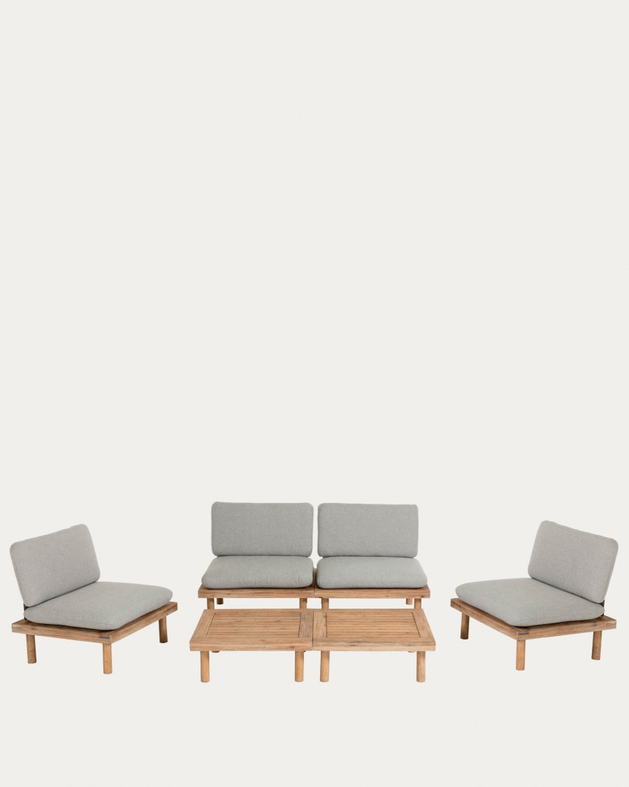 Viridis 4 armchairs and 2 tables set FSC 100%