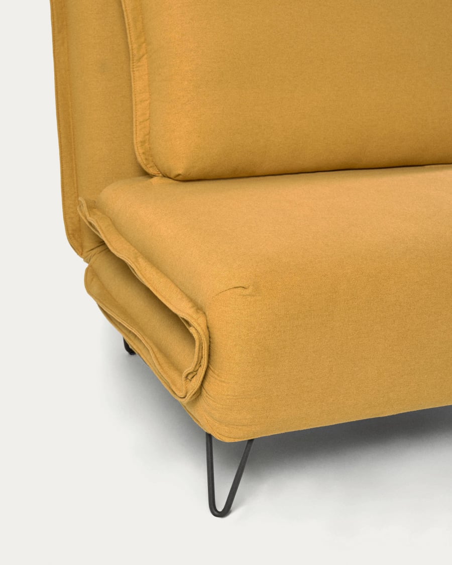 Miski 2 seater sofa bed in mustard yellow 105 cm
