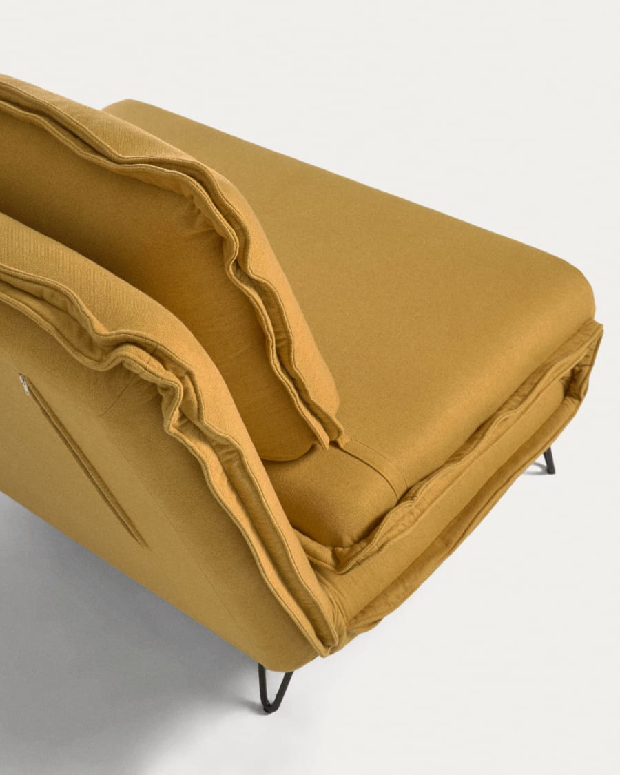 Miski 2 seater sofa bed in mustard yellow 105 cm