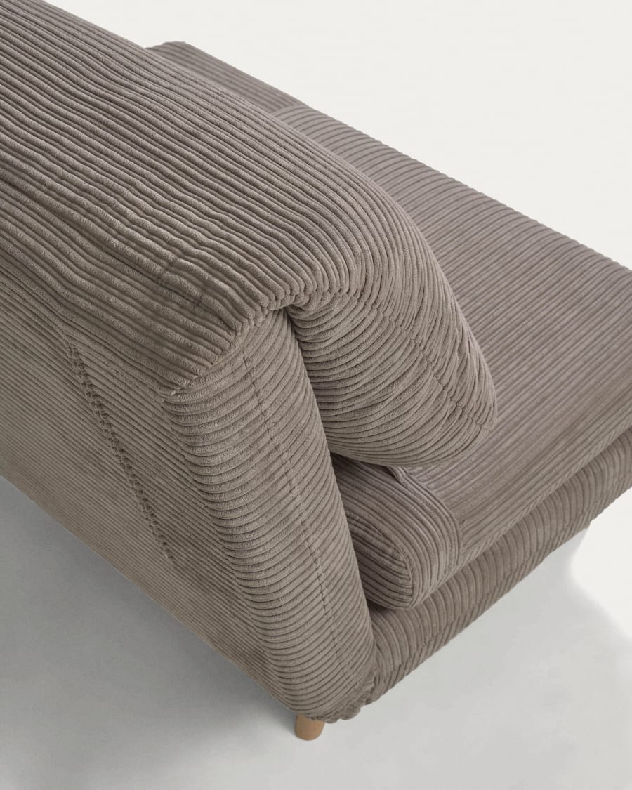 Keren 2 seater sofa bed in grey corduroy, 106 cm
