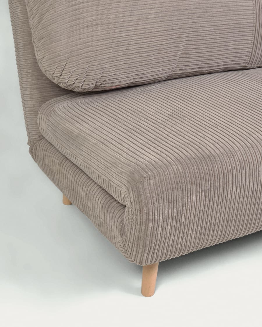Keren 2 seater sofa bed in grey corduroy, 106 cm