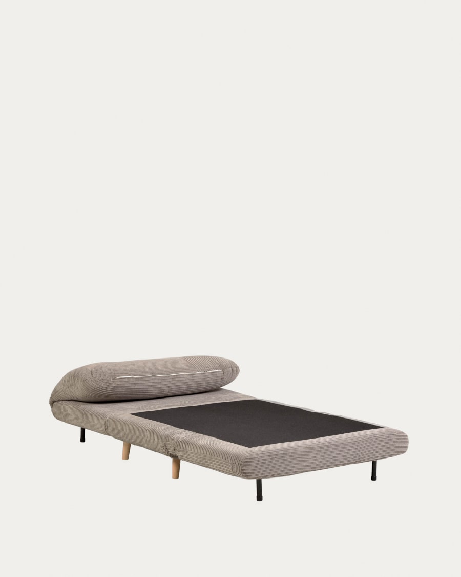 Keren 2 seater sofa bed in grey corduroy, 106 cm