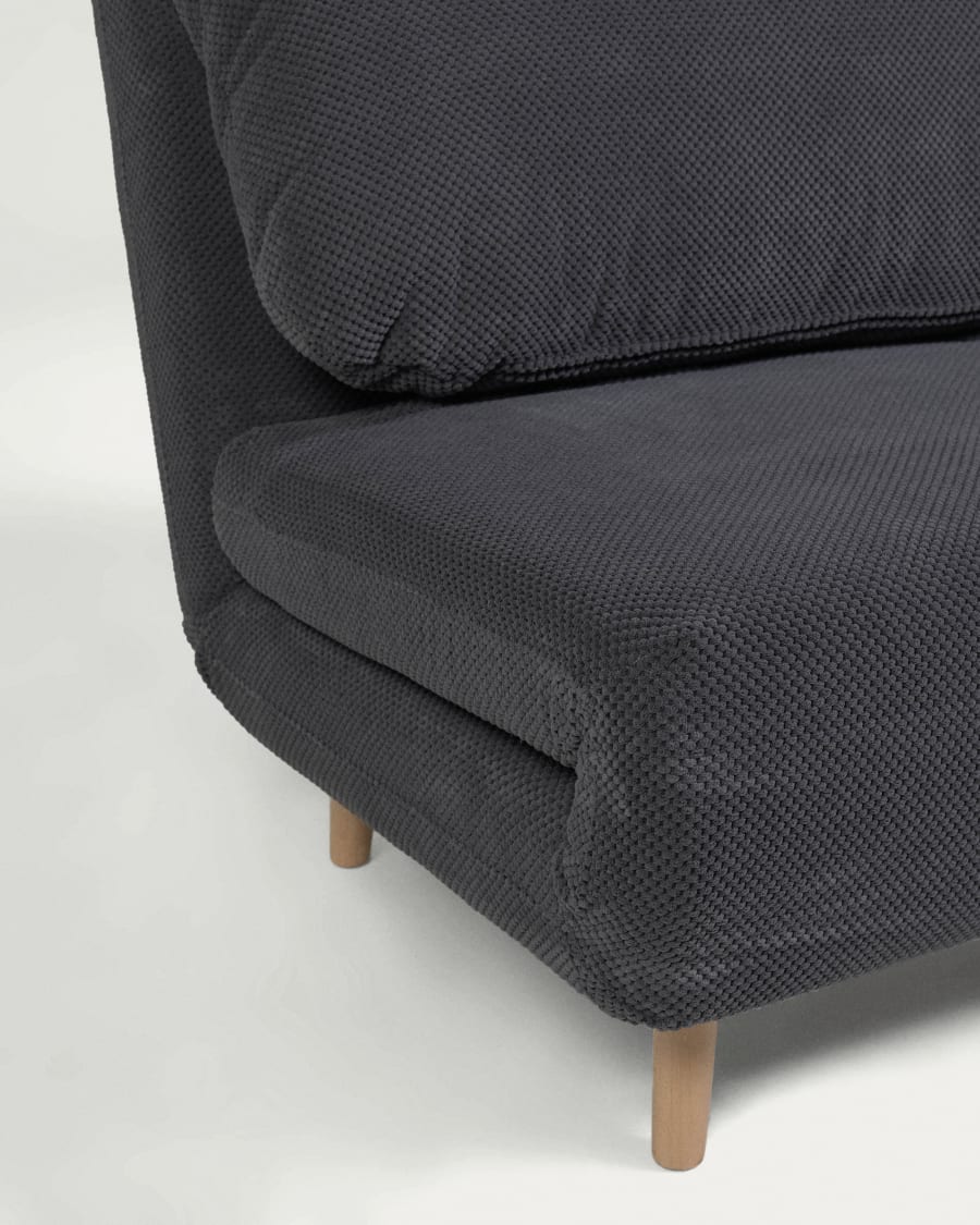 2θ καναπές-κρεβάτι Keren, σκούρο γκρι κοτλέ, 106εκ