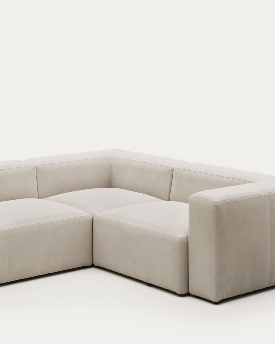 Blok 4 seater corner sofa in beige, 320 x 230 cm / 230 x 320 cm