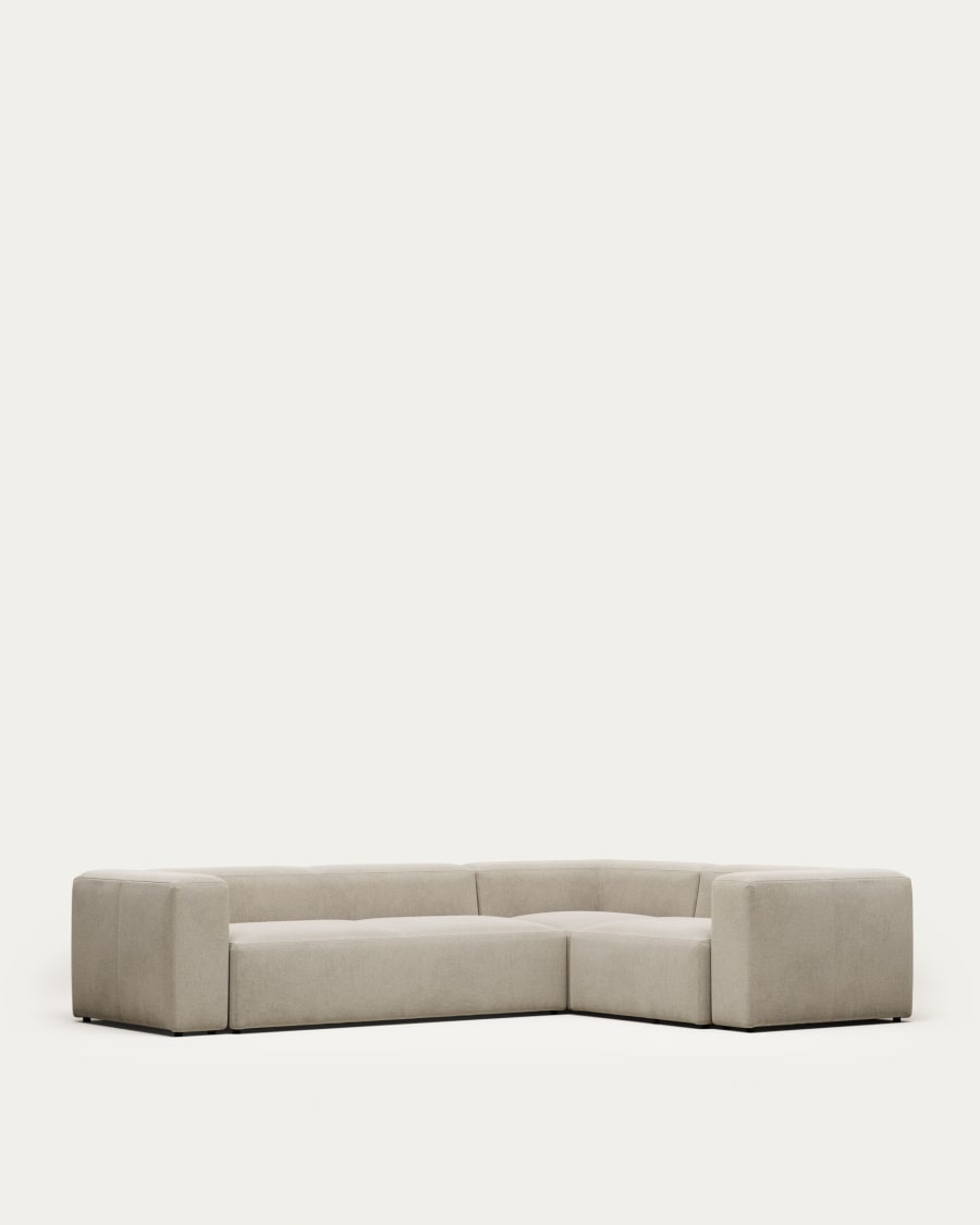Blok 4 seater corner sofa in beige, 320 x 230 cm / 230 x 320 cm FR