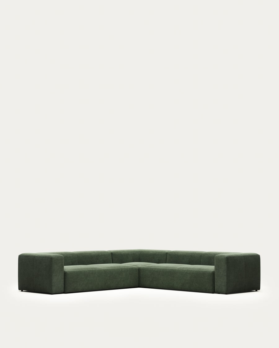 Blok 6 seater corner sofa in green, 320 x 320 cm FR