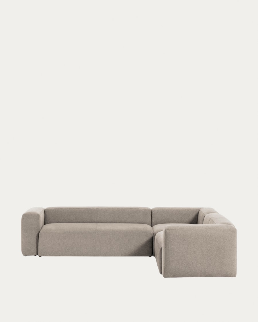 Blok 5 seater corner sofa in beige, 320 x 290 cm / 290 x 320 cm