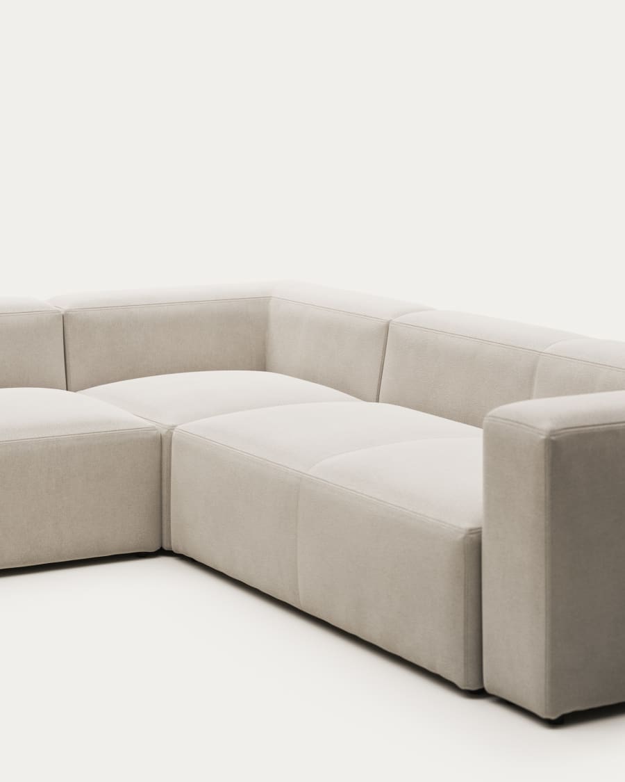 Blok 5 seater corner sofa in white, 320 x 290 cm / 290 x 320 cm FR