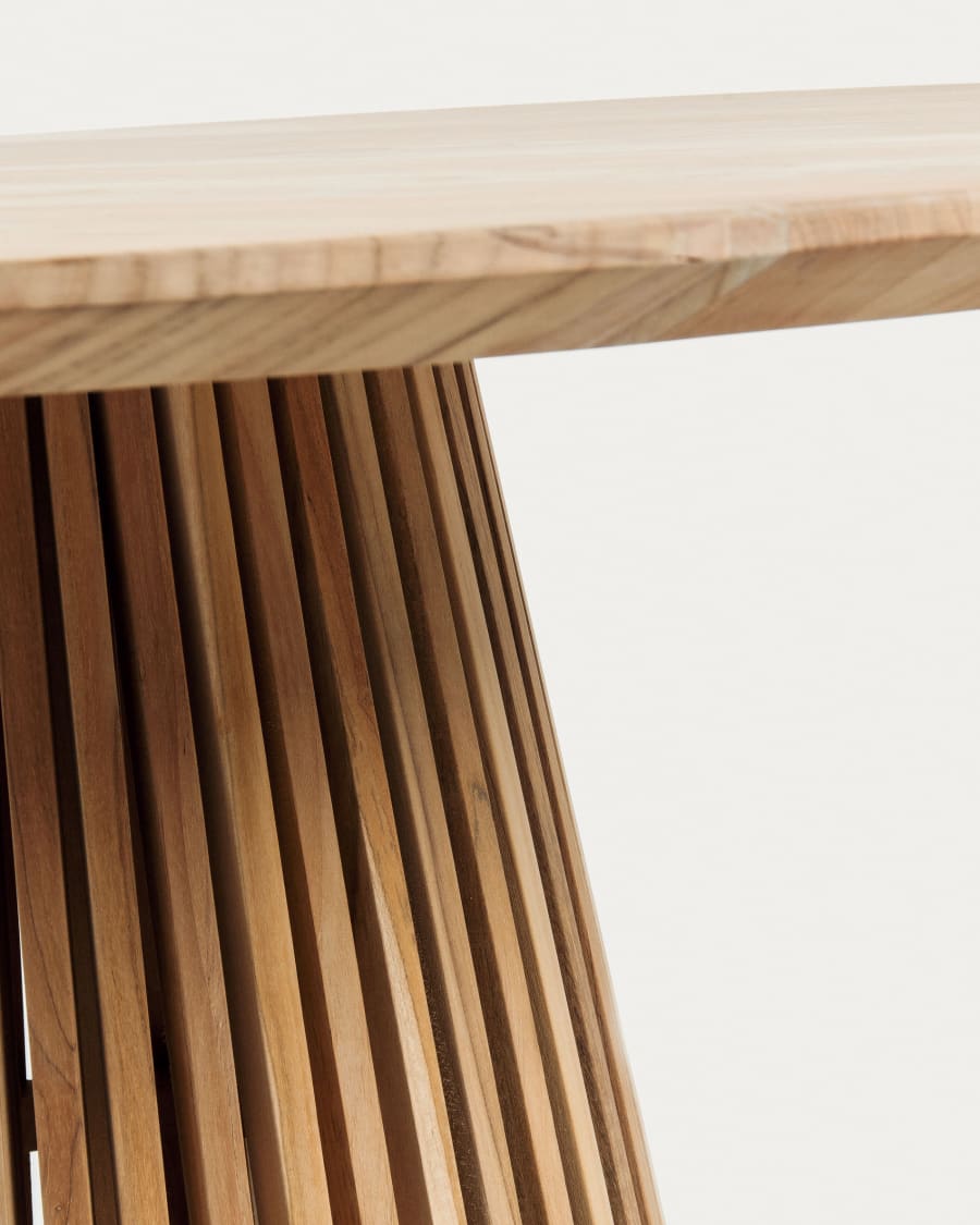 Jeanette round solid teak wood table, Ø 90 cm