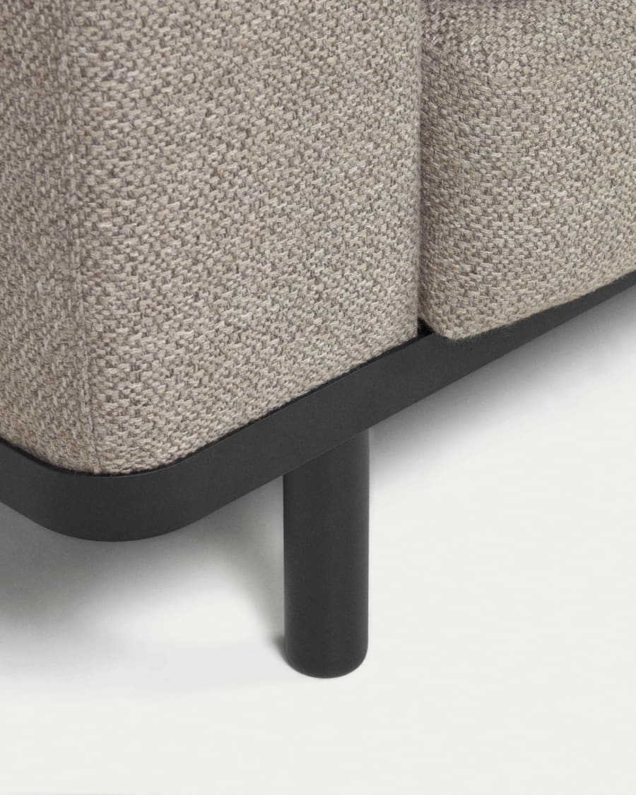 Noa 3 seater sofa in beige with dark finish legs, 230 cm