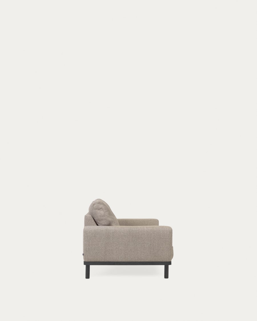 Noa 3 seater sofa in beige with dark finish legs, 230 cm