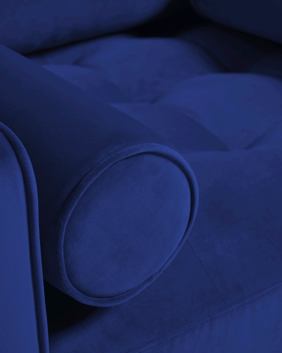 Debra blue velvet armchair