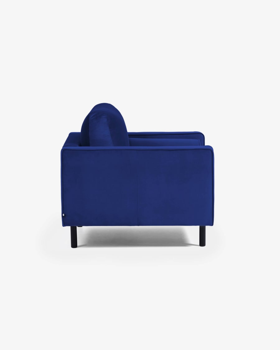 Debra blue velvet armchair