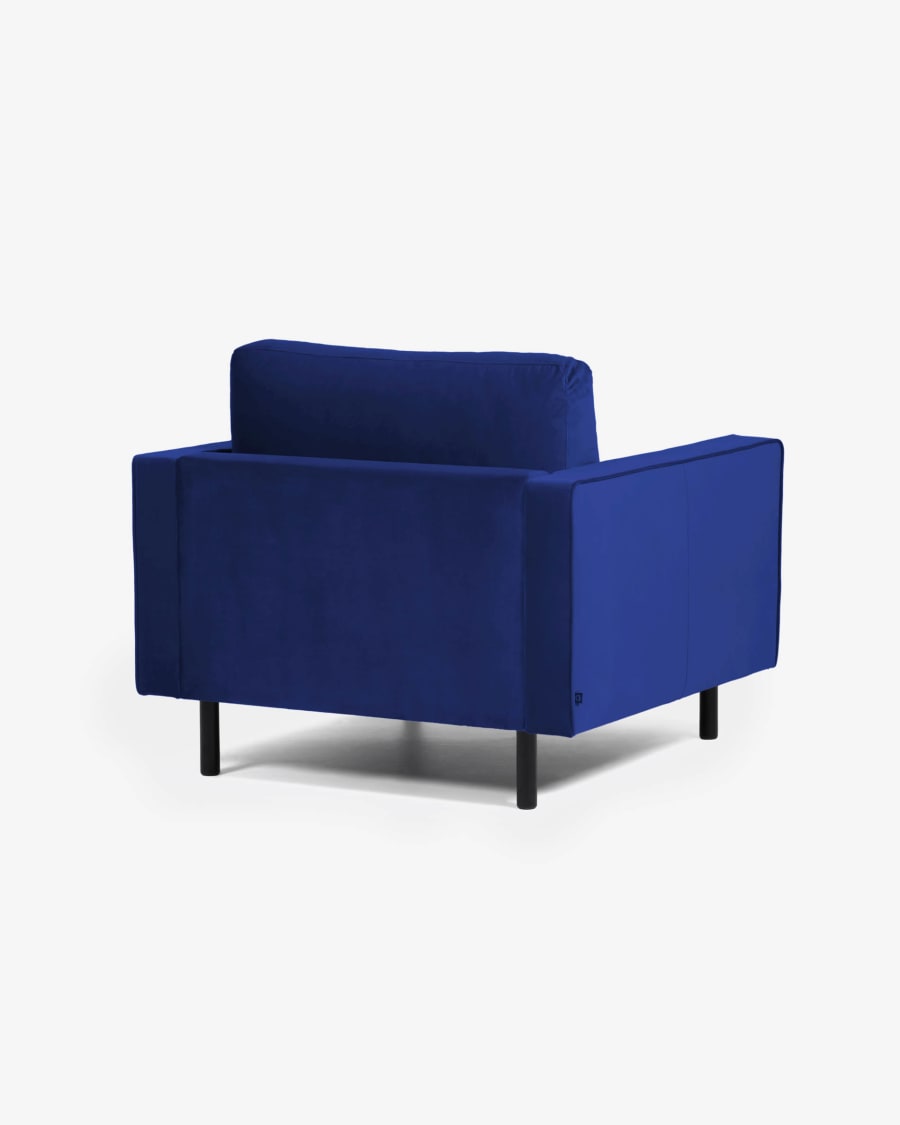 Debra blue velvet armchair
