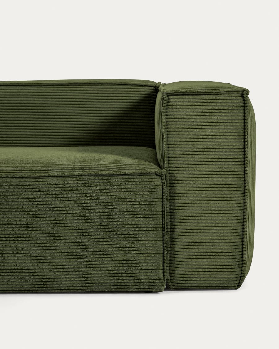 3-Sitzer-Ecksofa Blok mit dickem, grünen Cord 290 x 230 cm / 230 cm 290 cm FSC Mix Credit