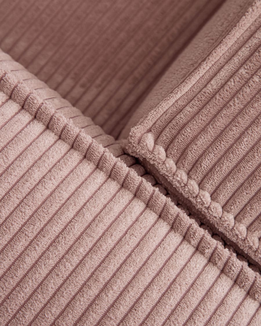 Blok 3 seater corner sofa in pink wide seam corduroy, 290 x 230 cm / 230 cm 290 cm