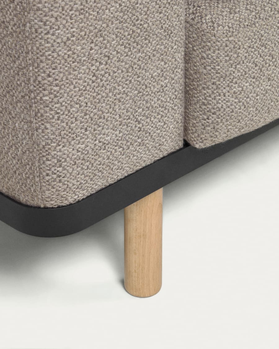 Noa 3 seater sofa in beige with natural finish legs, 230 cm