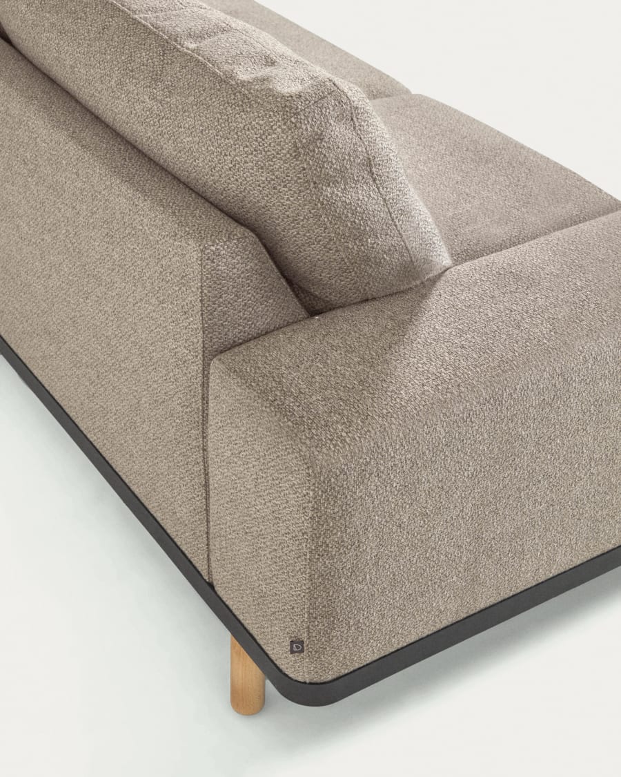 Noa 3 seater sofa in beige with natural finish legs, 230 cm