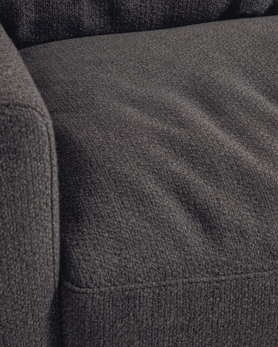 Noa 3 seater sofa with cushions in grey with natural finish legs, 230 cm