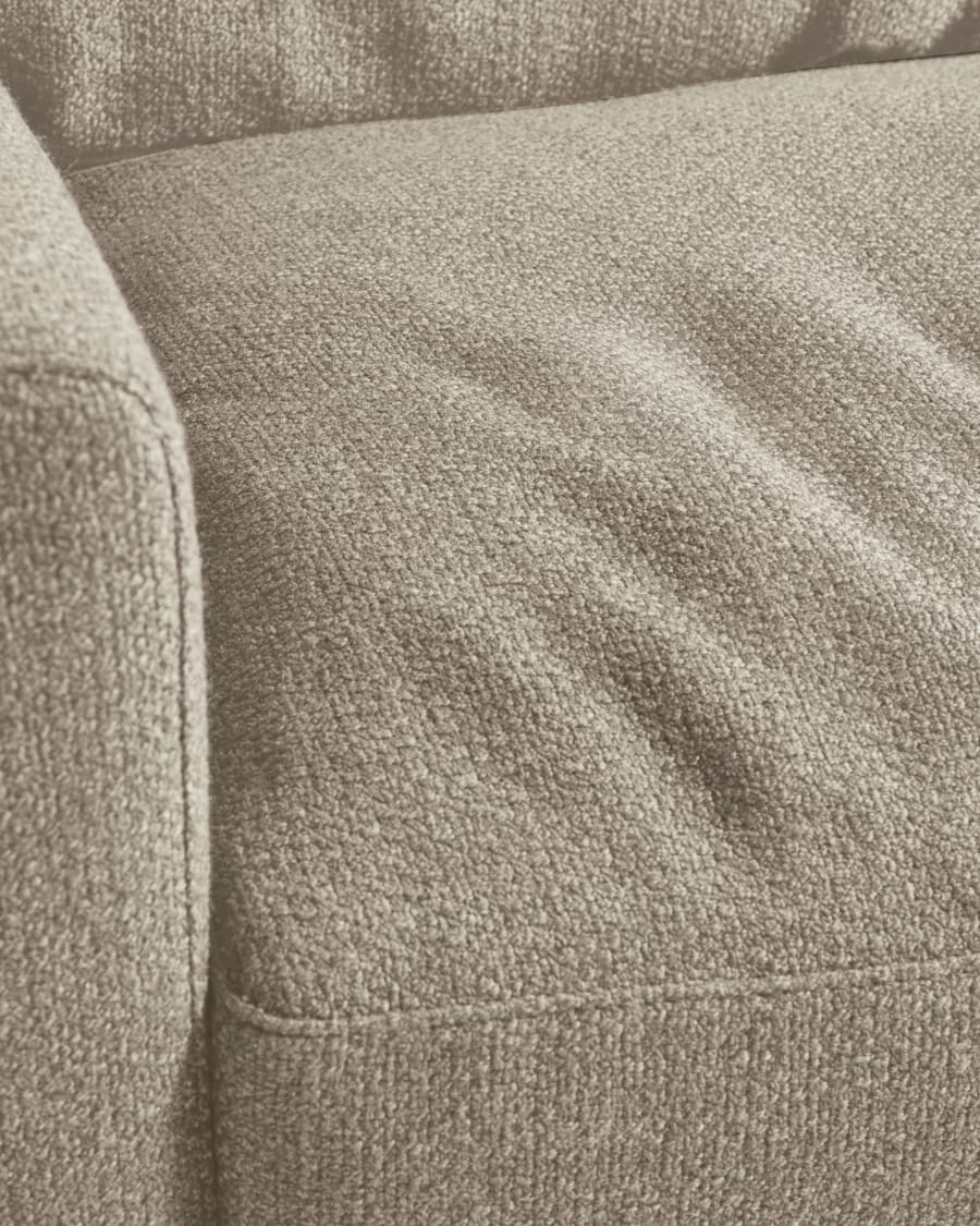 Noa 3 seater sofa with cushions in beige with natural finish legs, 230 cm