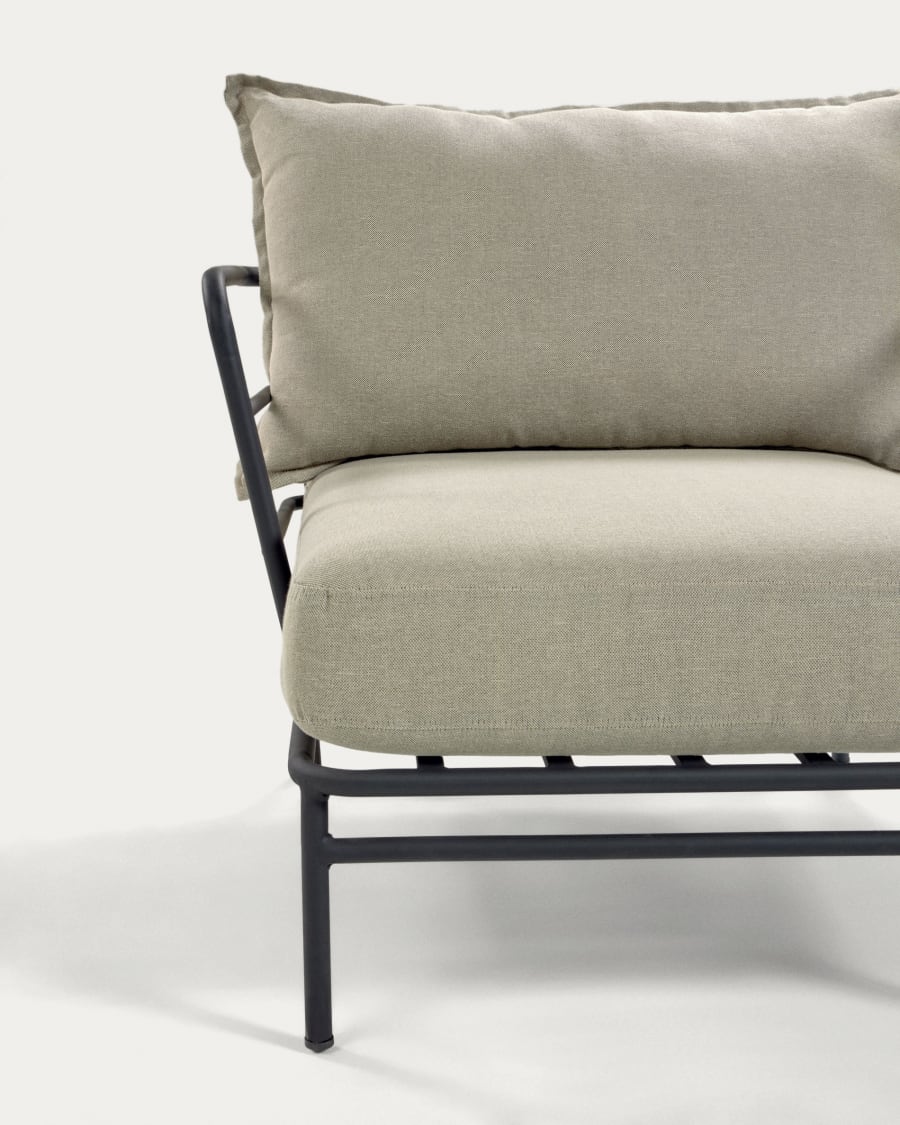 Mareluz black steel armchair