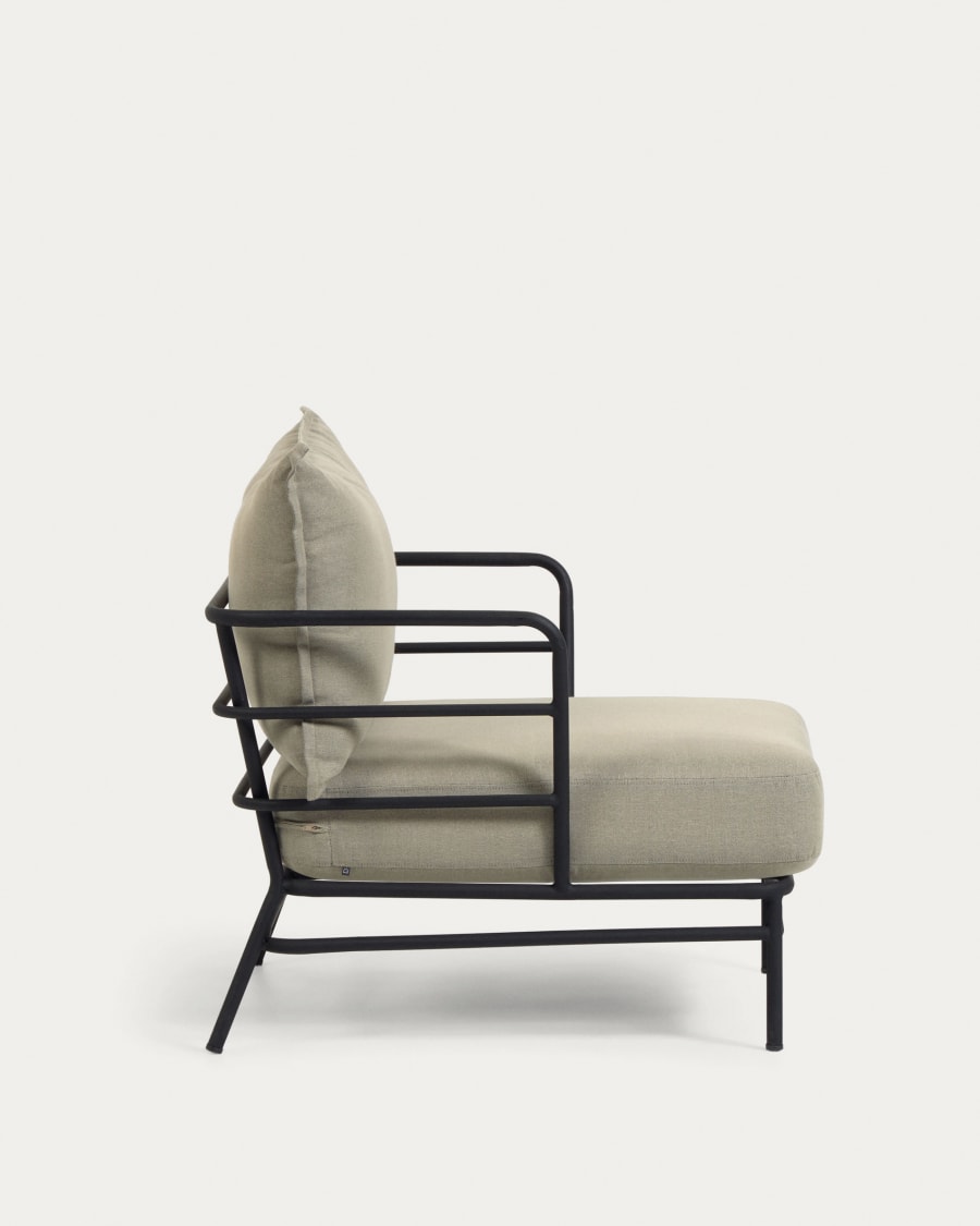 Mareluz black steel armchair